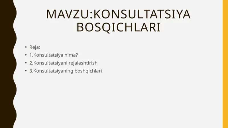 Konsultatsiya bosqichlari