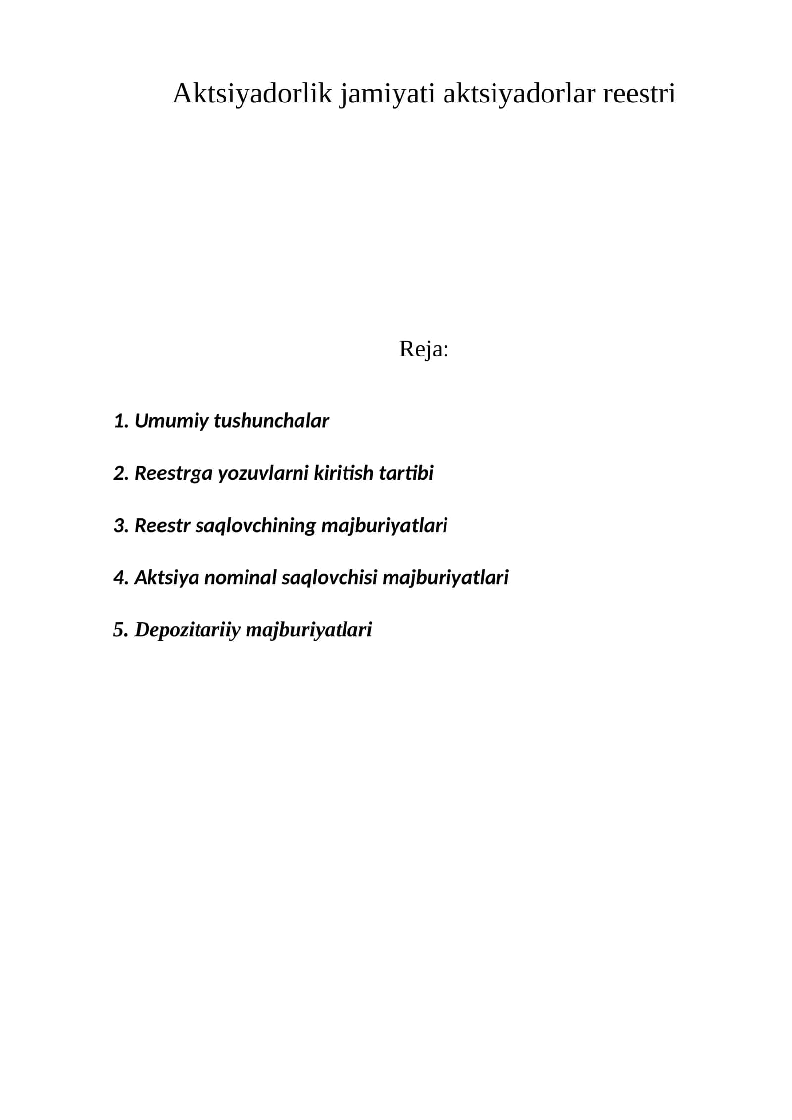 Aktsiyadоrlik jamiyati aktsiyadоrlar rееstri