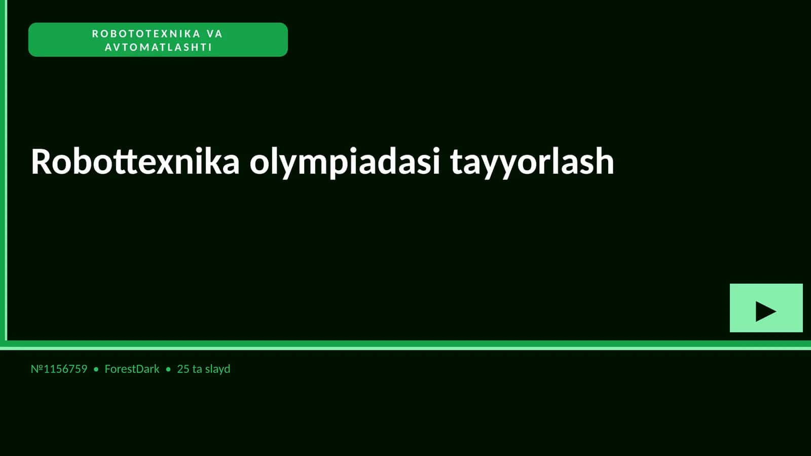 Robottexnika olympiadasi tayyorlash