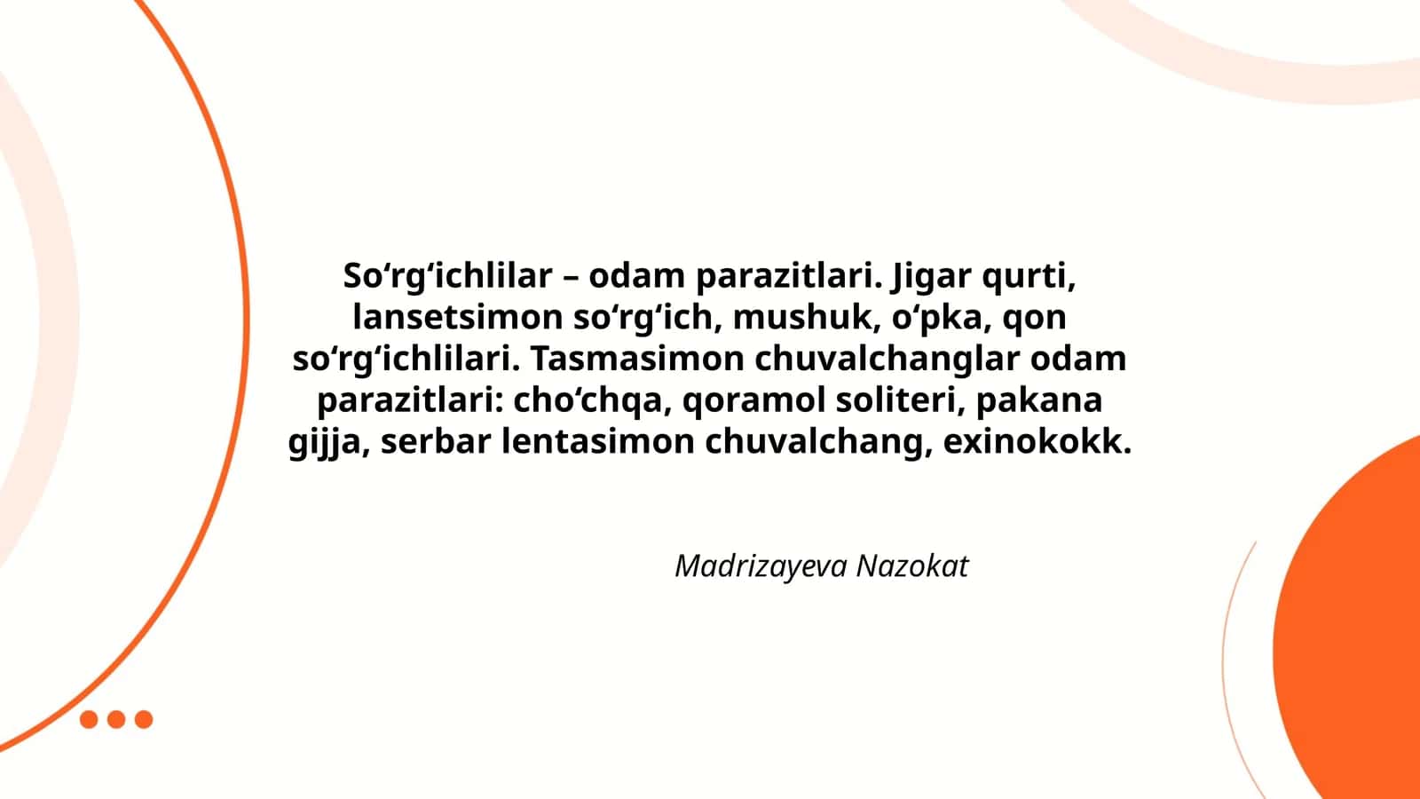 So‘rg‘ichlilar – odam parazitlari