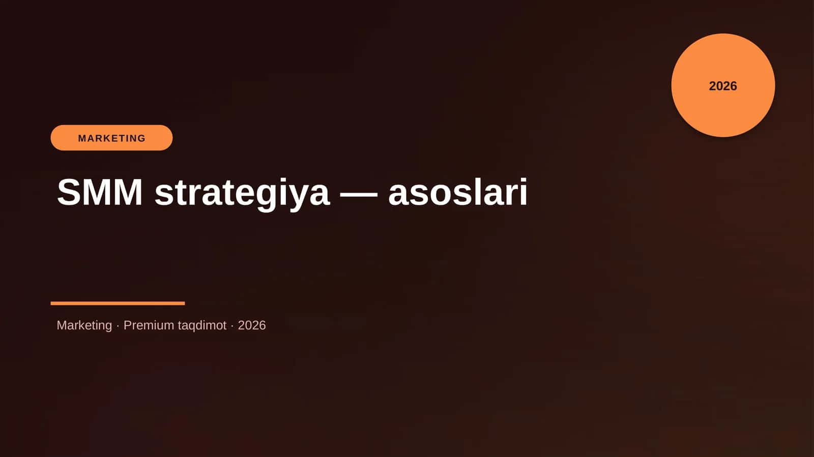 SMM strategiya — asoslari