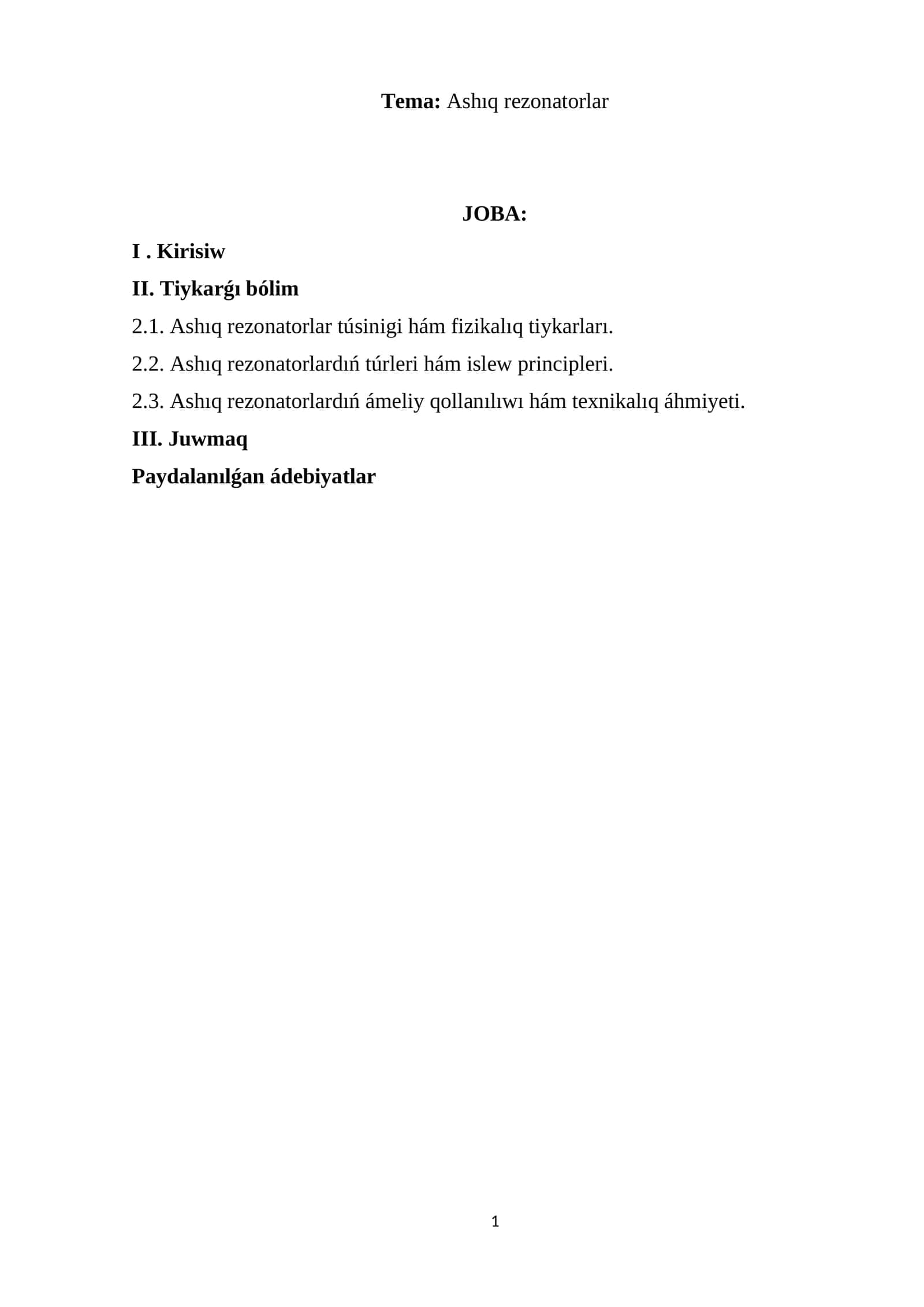 Ashıq rezonatorlar