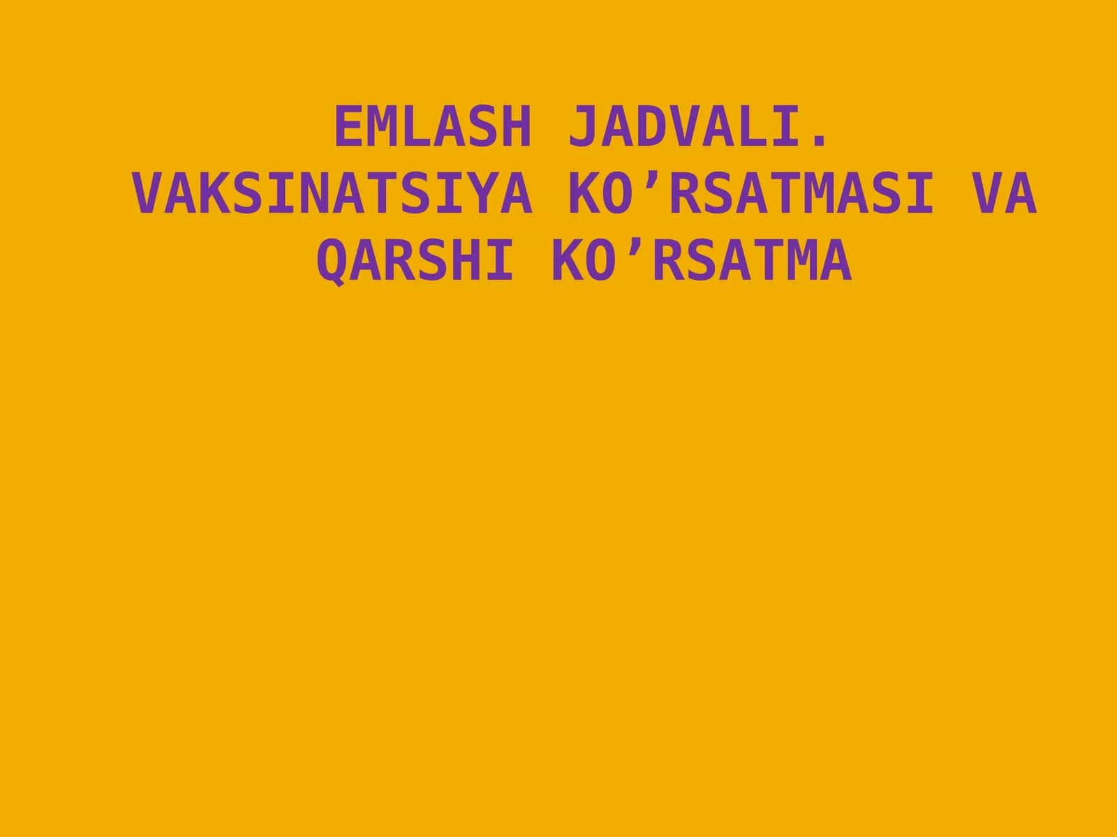 Vaksinatsiya ko'rsatmasi va qarshi ko'rsatma