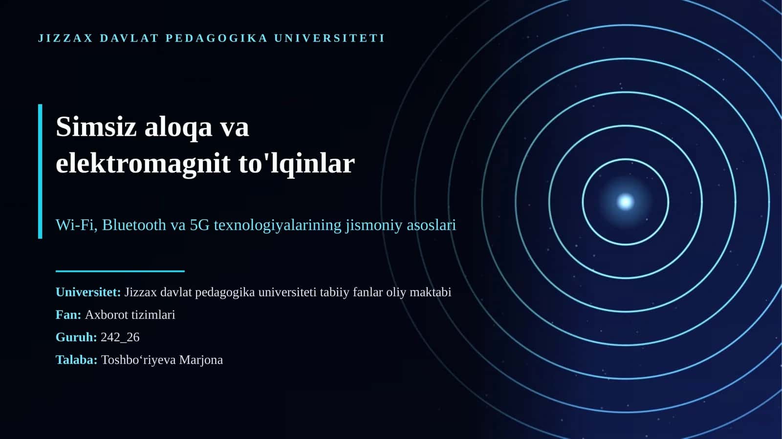 Simsiz aloqa va elektromagnit to'lqinlar