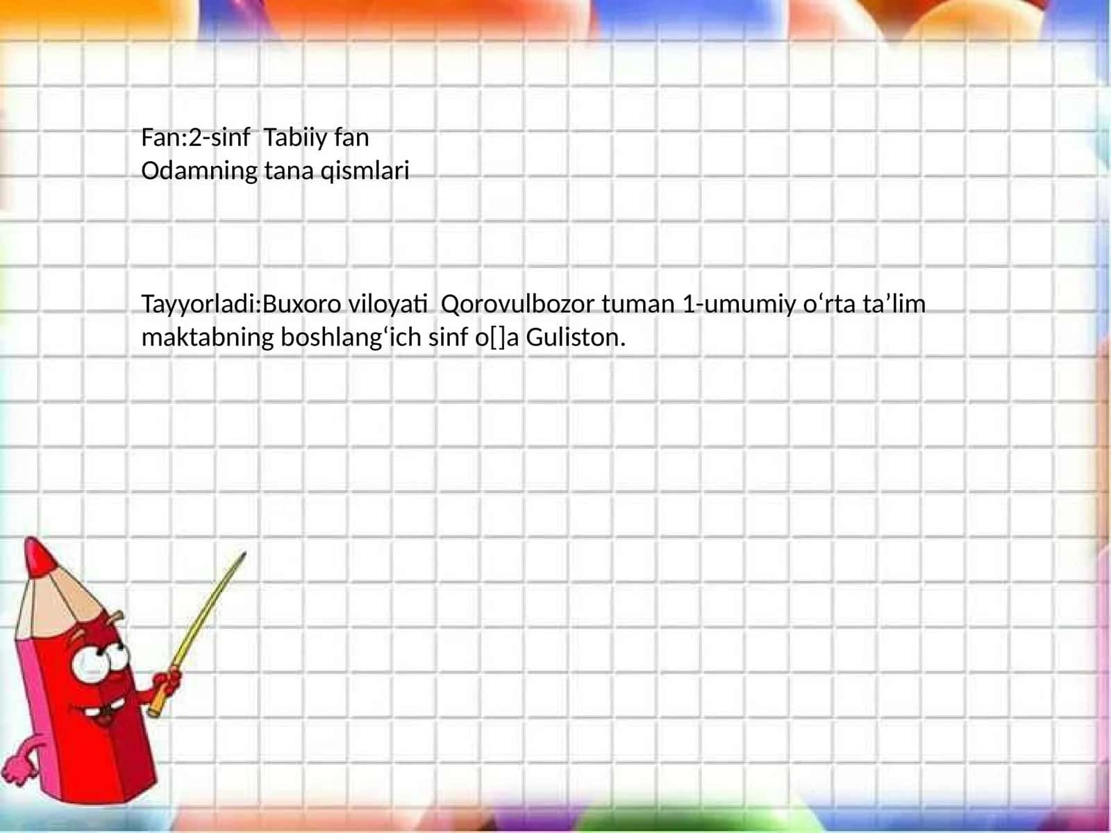 Odamning tana qismlari