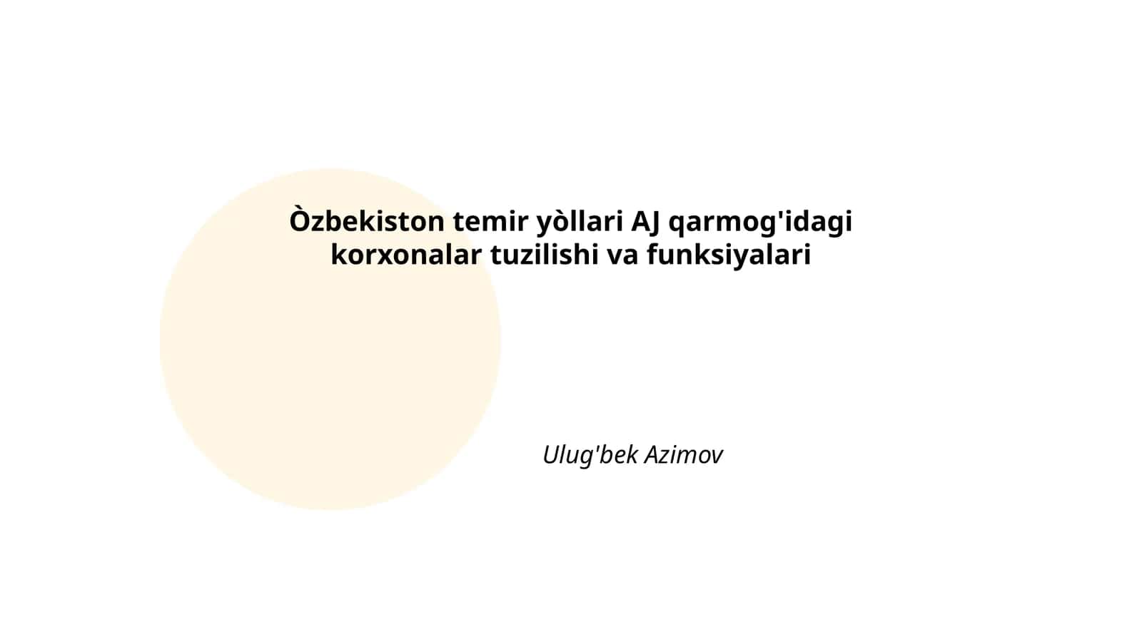 Temir yo'l transporti boshqaruv tizimi
