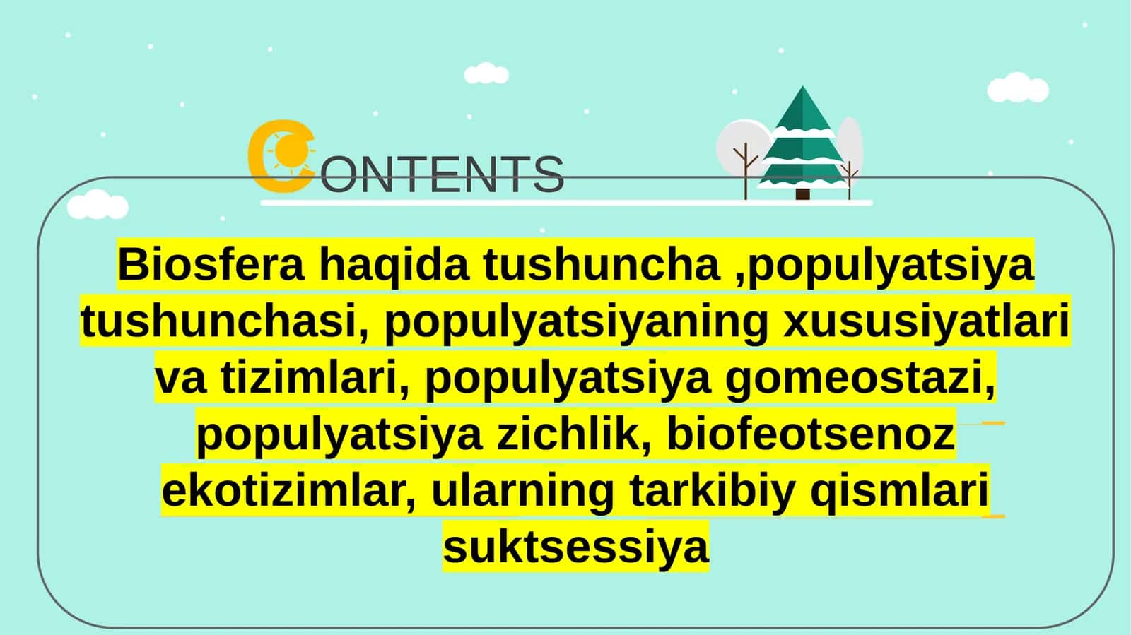 Biosfera haqida tushuncha