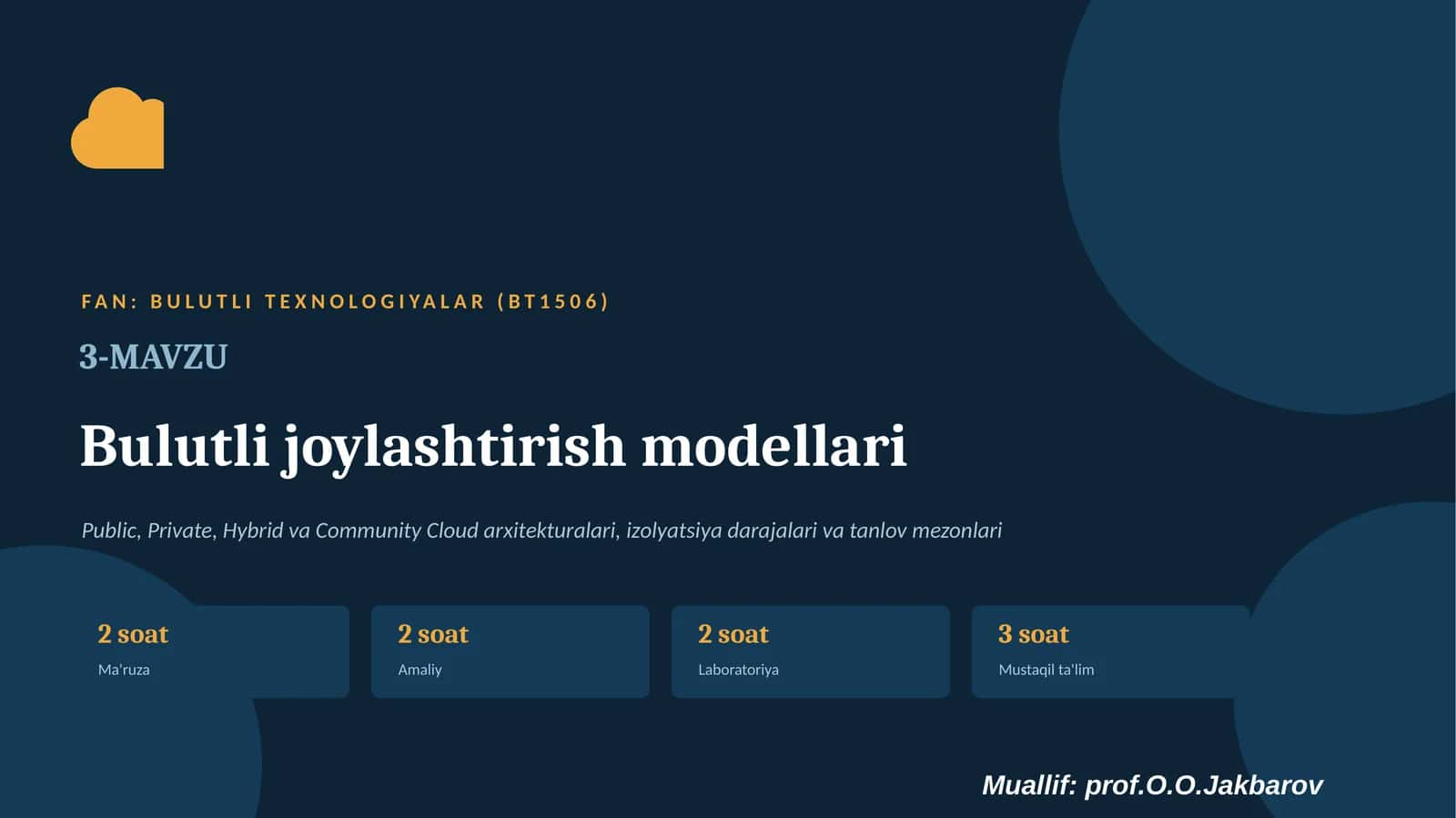BULUTLI TEXNOLOGIYALAR (BT1506)