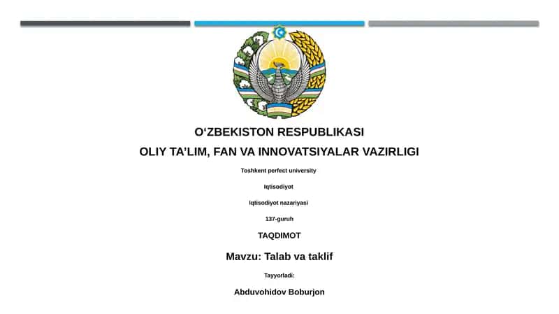 Talab va taklif