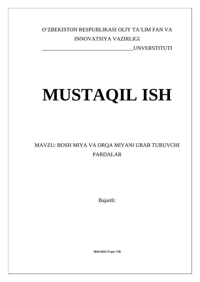 Bosh miya va orqa miyani urab turuvchi pardalar