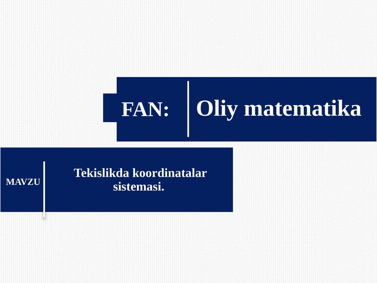 Tekislikda koordinatalar sistemasi
