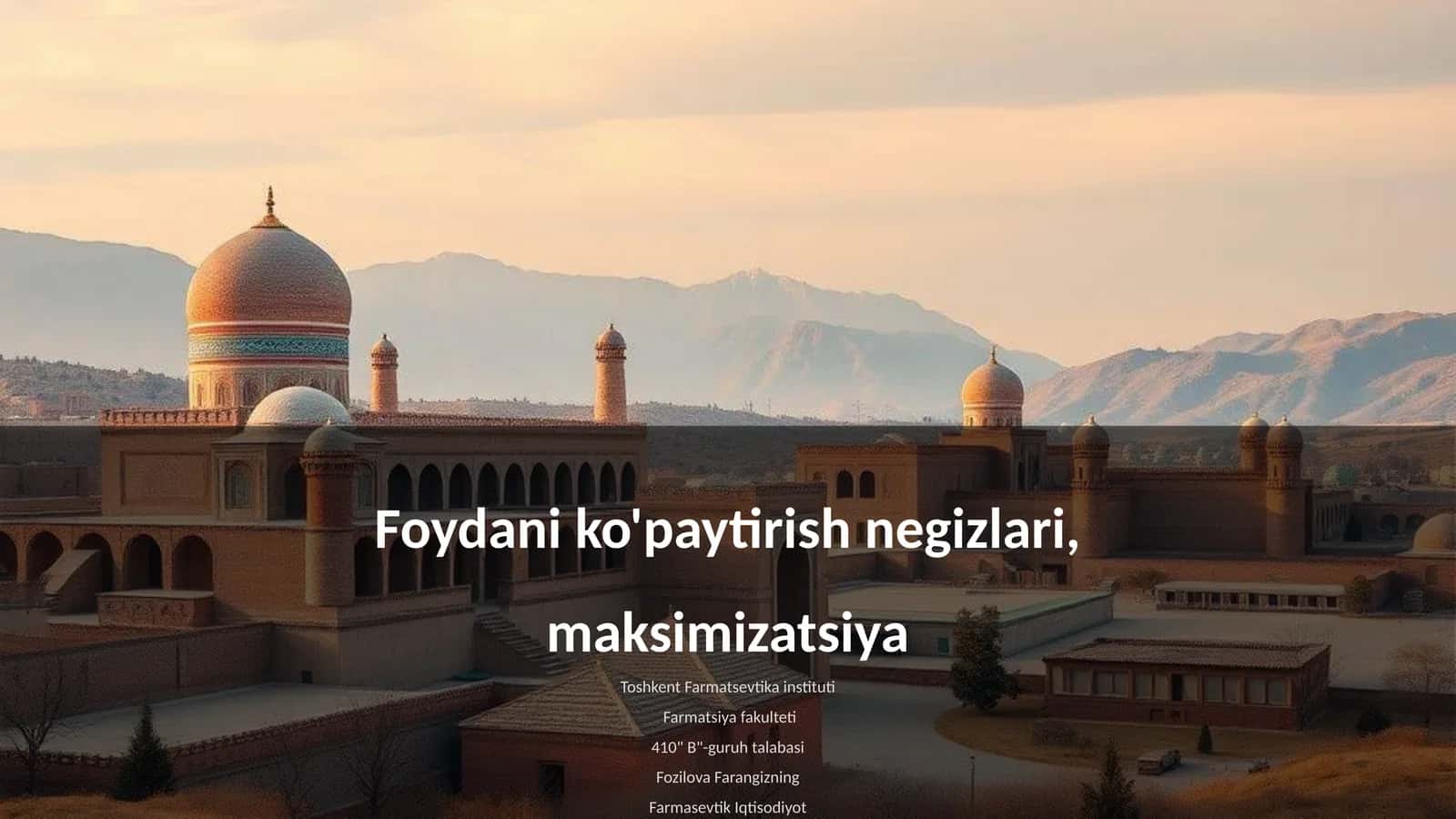 Farmasevtik Iqtisodiyot