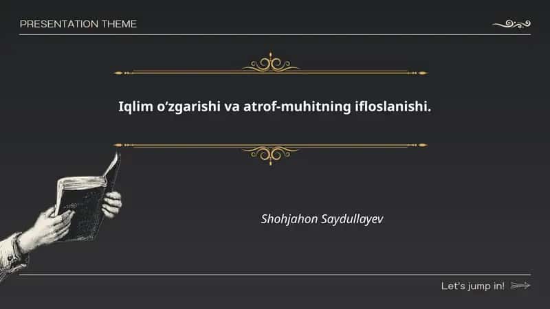 Iqlim o‘zgarishi va atrof-muhitning ifloslanishi
