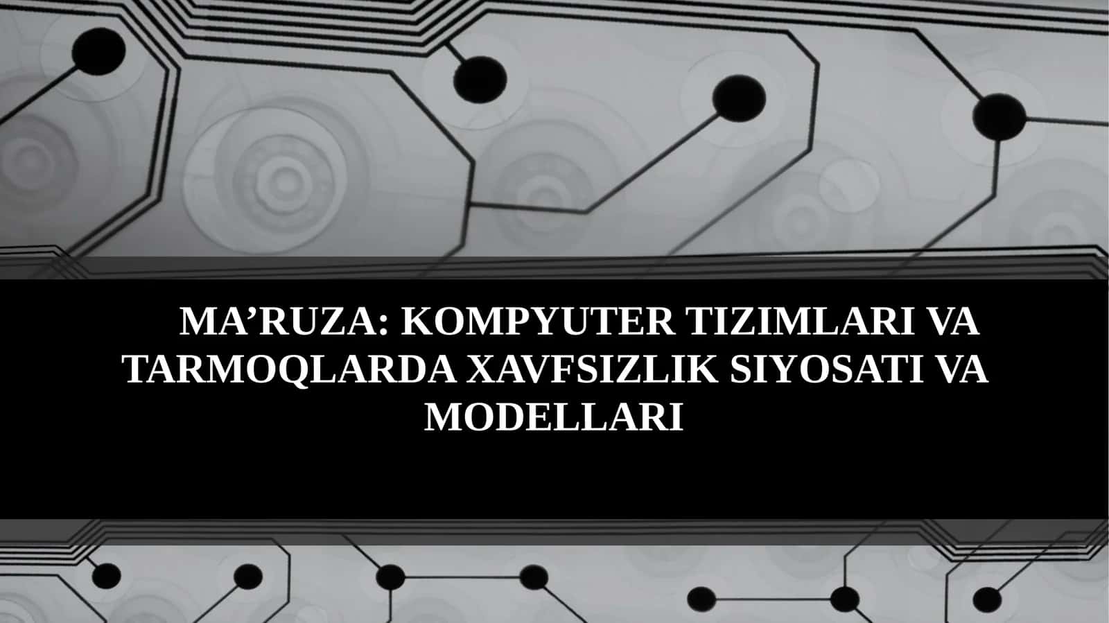 Tarmoq xavfsizligi tarmoqlar va kompyuter tizimlari
