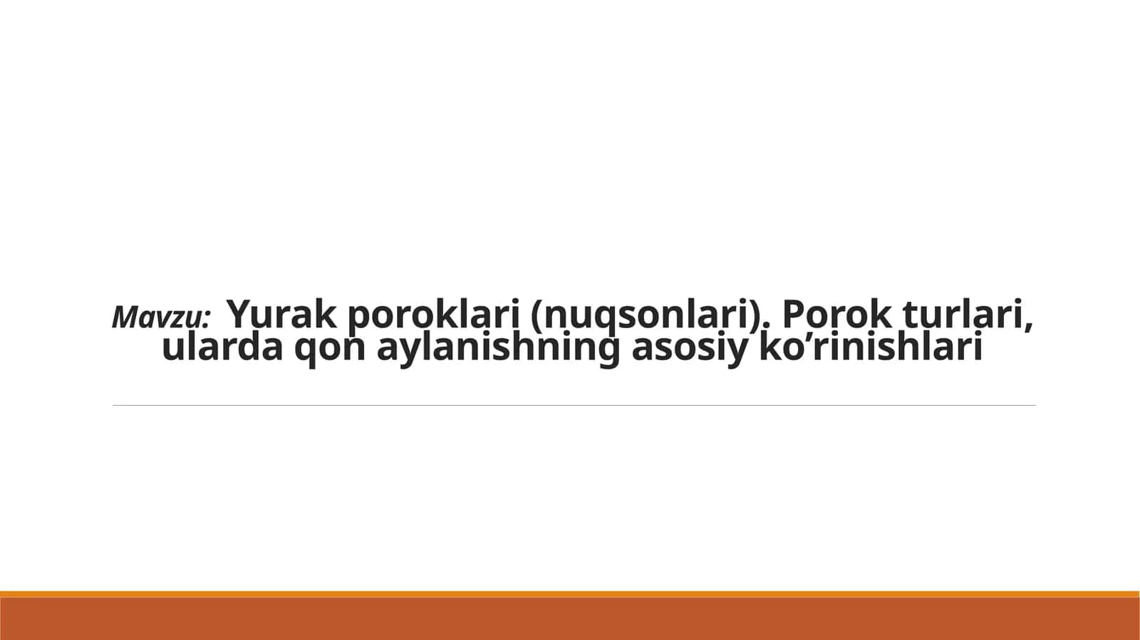 Yurak poroklari (nuqsonlari)