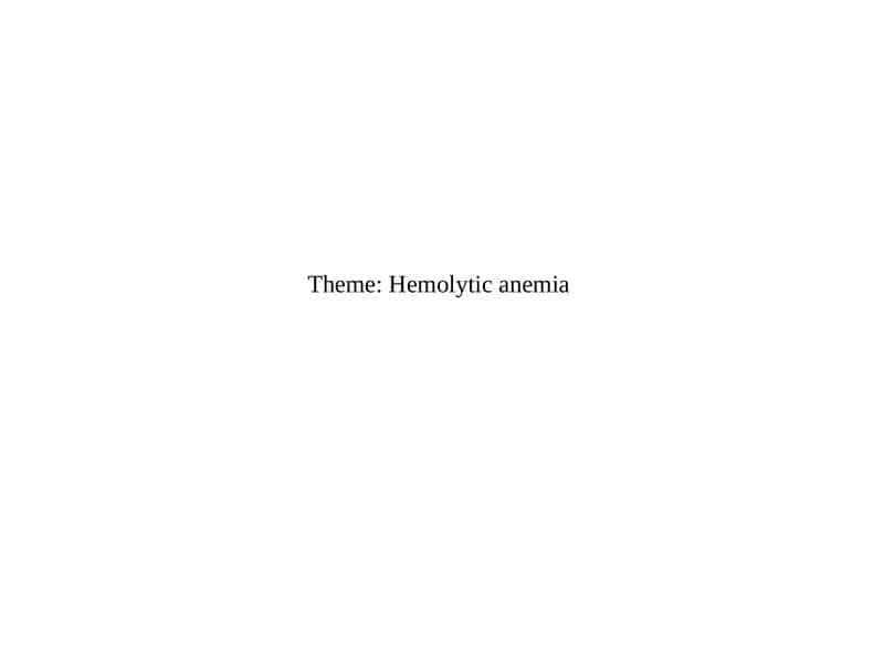 Hemolytic anemia