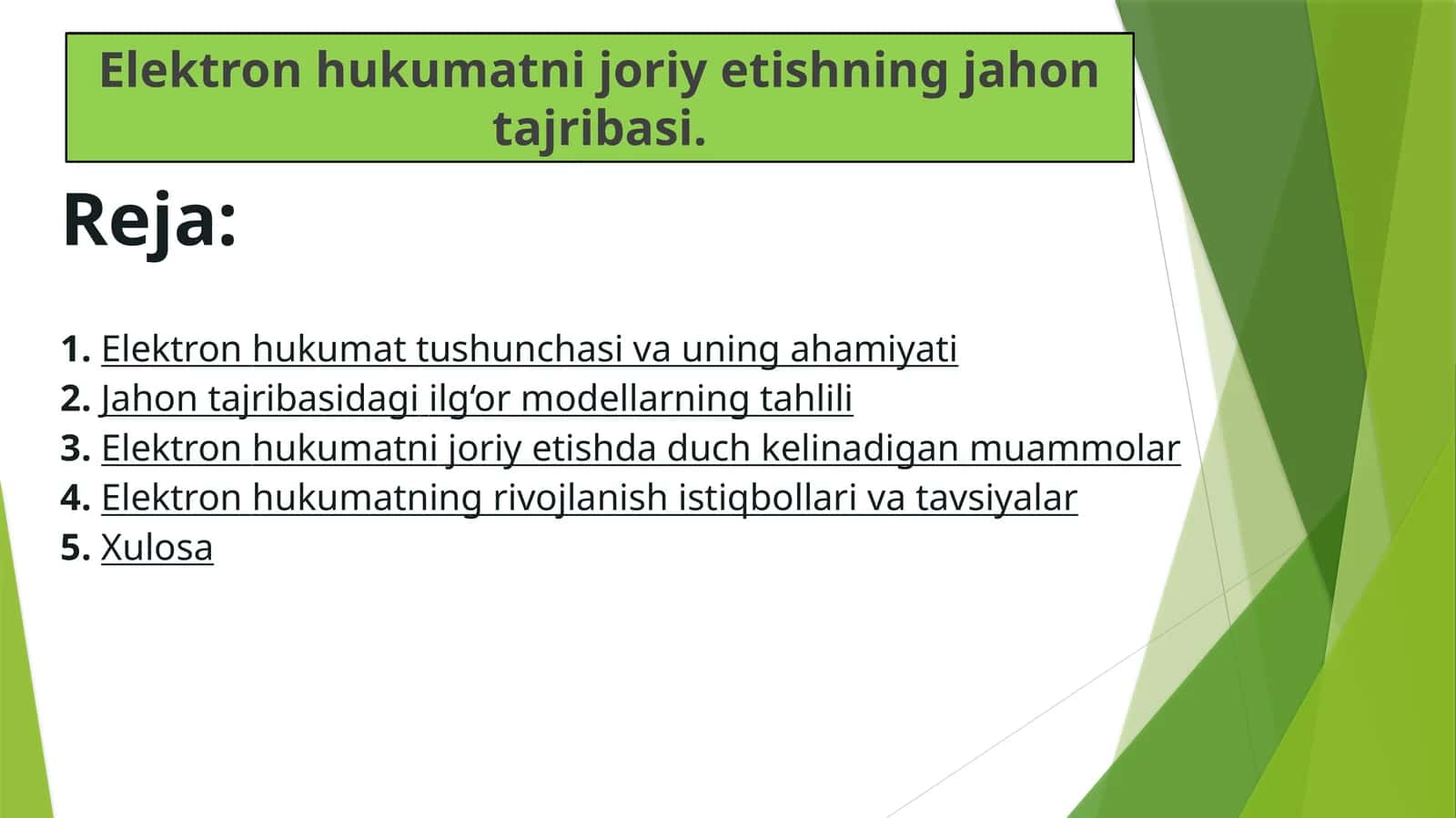 Elektron hukumatni joriy etishning jahon tajribasi
