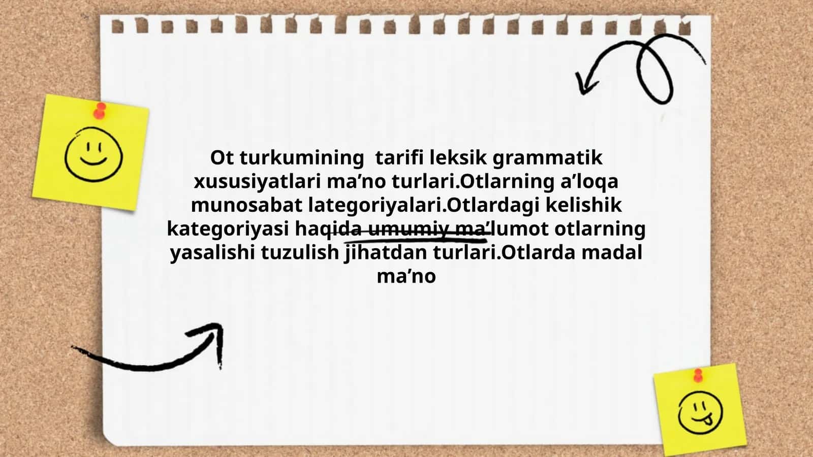 Ot turkumining tarifi leksik grammatik xususiyatlari ma’no turlari