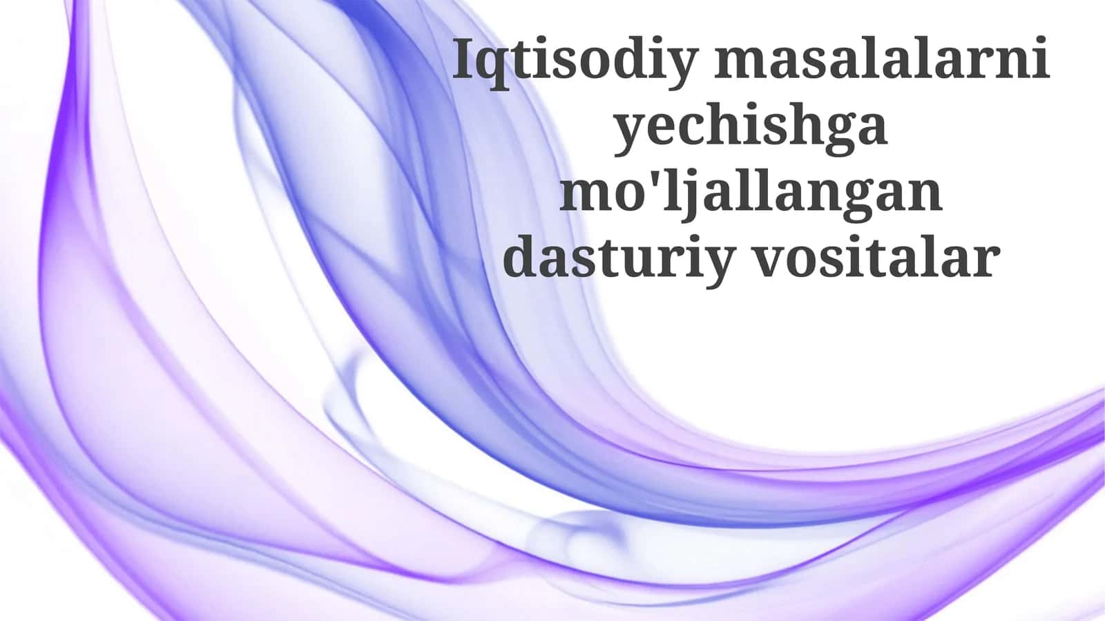 Iqtisodiy Muammolarni Yechishga Moid Software Vositalari